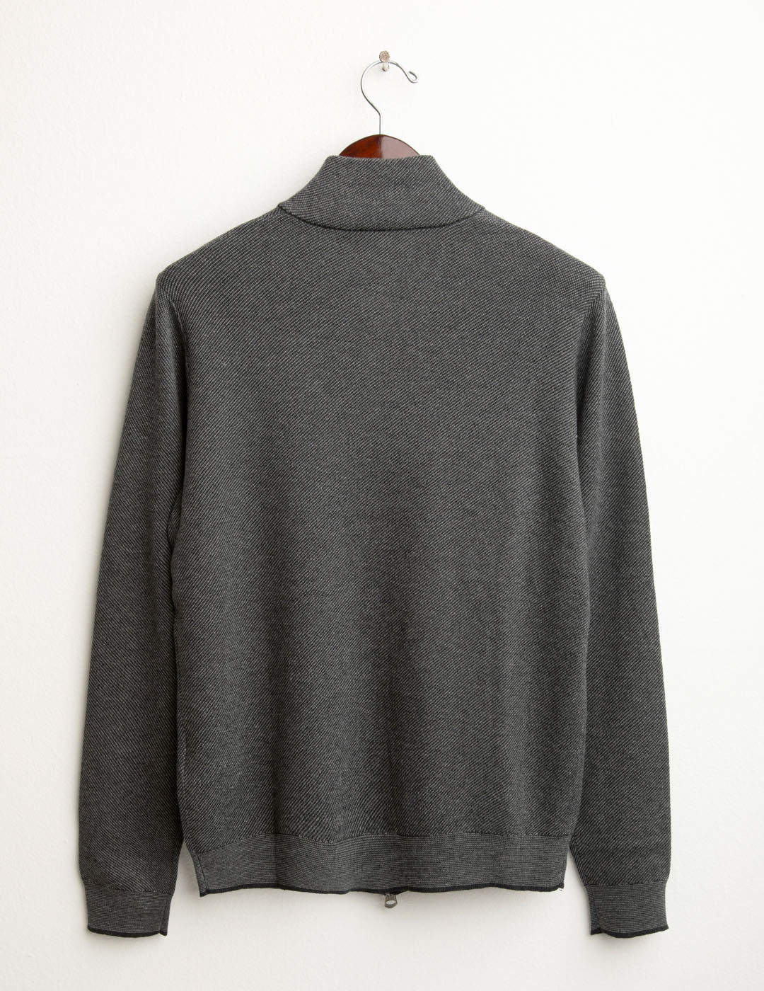 Maglia full zip jacquard uomo antracite melange fm25w34mz cc-a0953 Maglia full zip jacquard