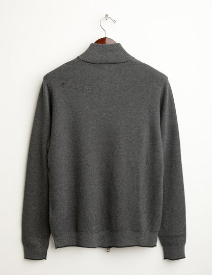 Maglia full zip jacquard