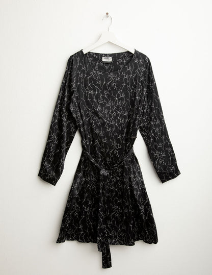 Abito in raso stretch stampato