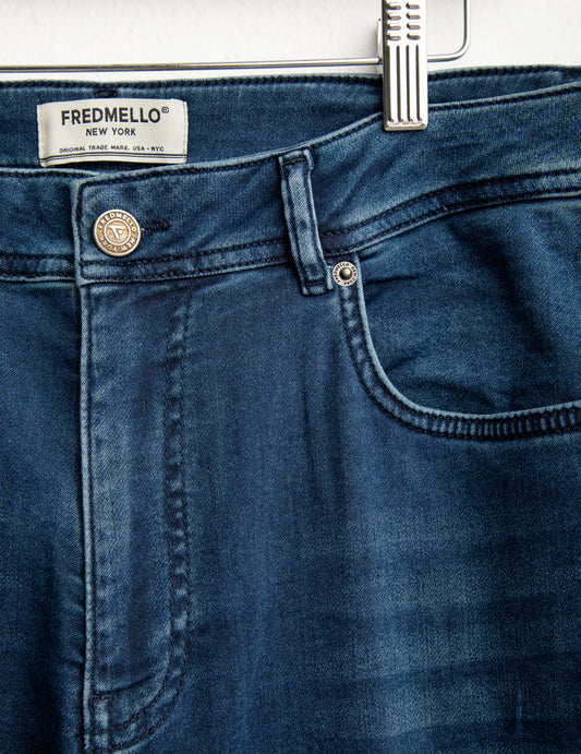 Pantaloni in felpa effetto denim “Mr. Bryan” - back - 002