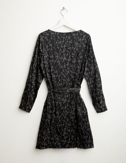 Abito in raso stretch stampato