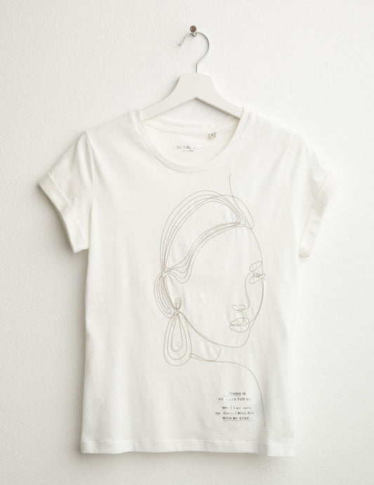 T-shirt with chain detail and foil print woman off white fw25w05tg cc-a0002