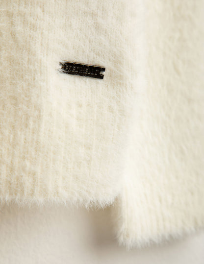 Maglia girocollo effetto pelliccia