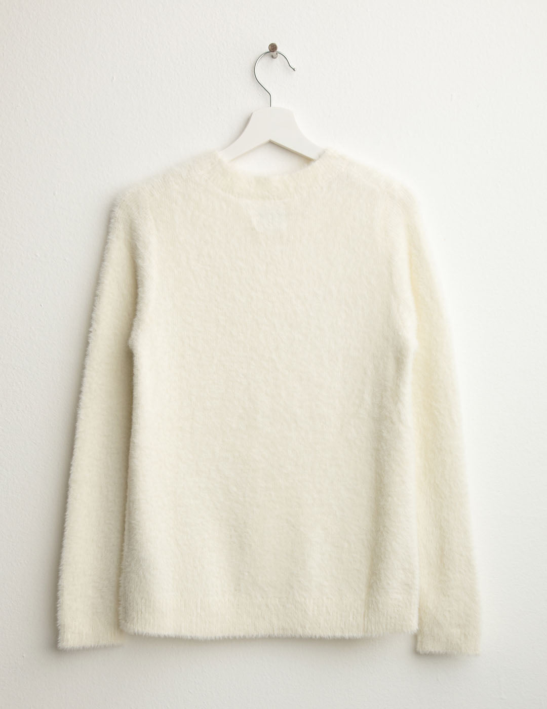 Maglia girocollo effetto pelliccia donna off white fw25w24mg cc-a0002 Maglia girocollo effetto pelliccia