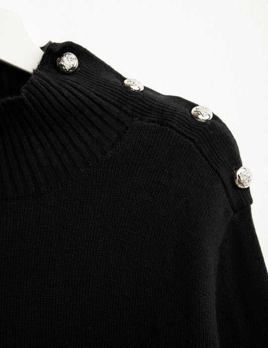 Maglia dolcevita con bottoni araldici - back - 002