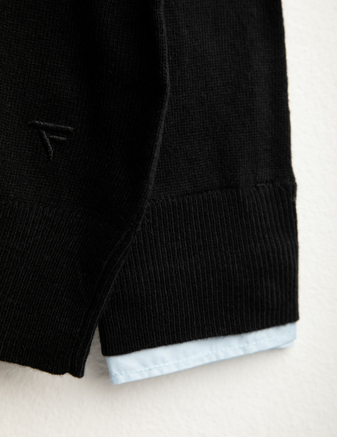 Maglia con colletto in tessuto camicia donna black fw25w07ma cc-a0951 Maglia con colletto in tessuto camicia