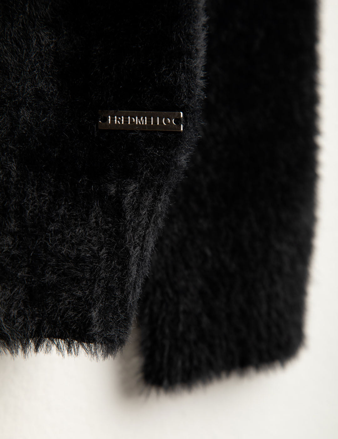 Maglia girocollo effetto pelliccia donna black fw25w24mg cc-a0951 Maglia girocollo effetto pelliccia