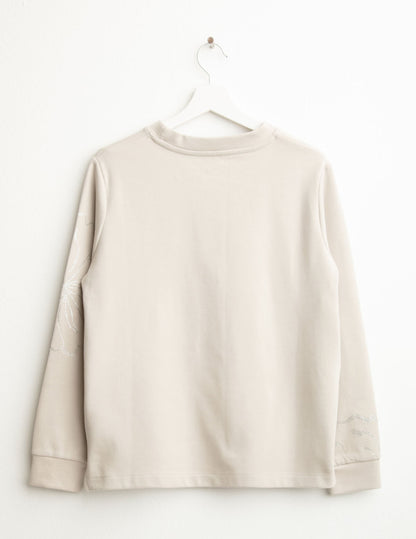 Crew-neck sweatshirt with rhinestone details