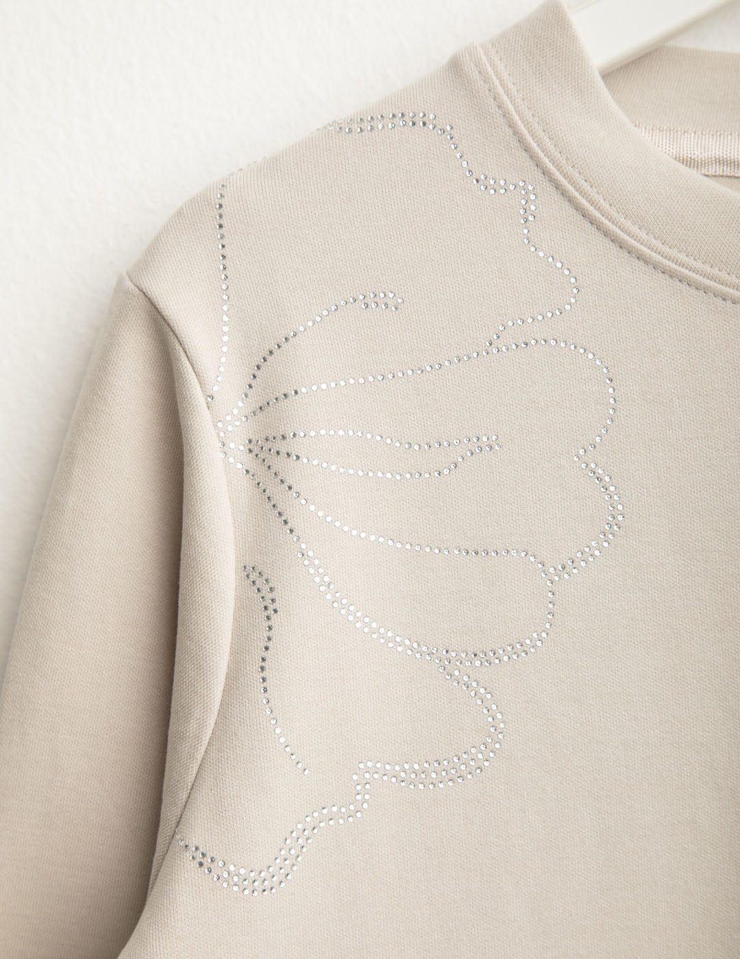 Crew-neck sweatshirt with rhinestone details woman ice fw25w06fg cc-a0005 Crew-neck sweatshirt with rhinestone details