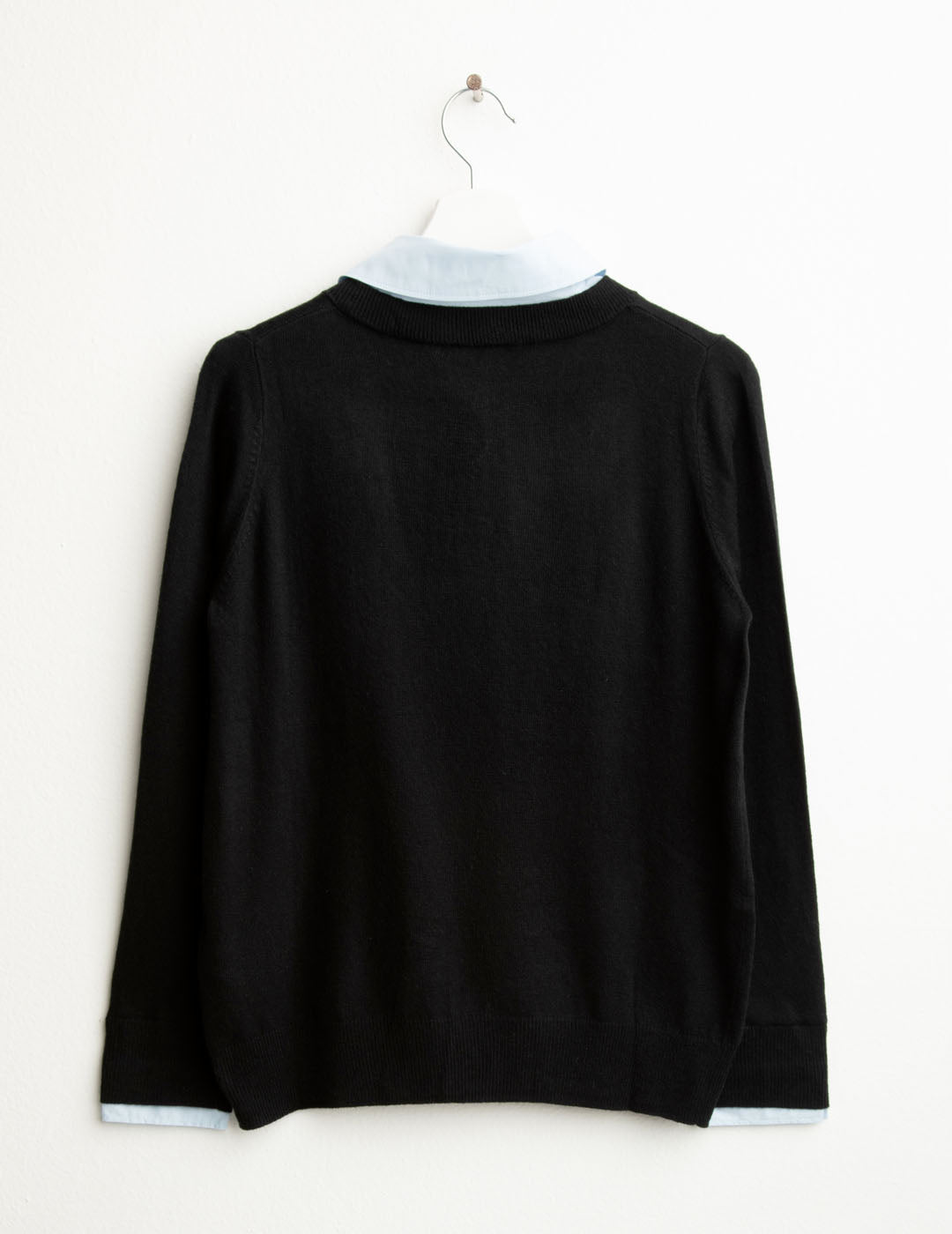 Maglia con colletto in tessuto camicia donna black fw25w07ma cc-a0951 Maglia con colletto in tessuto camicia