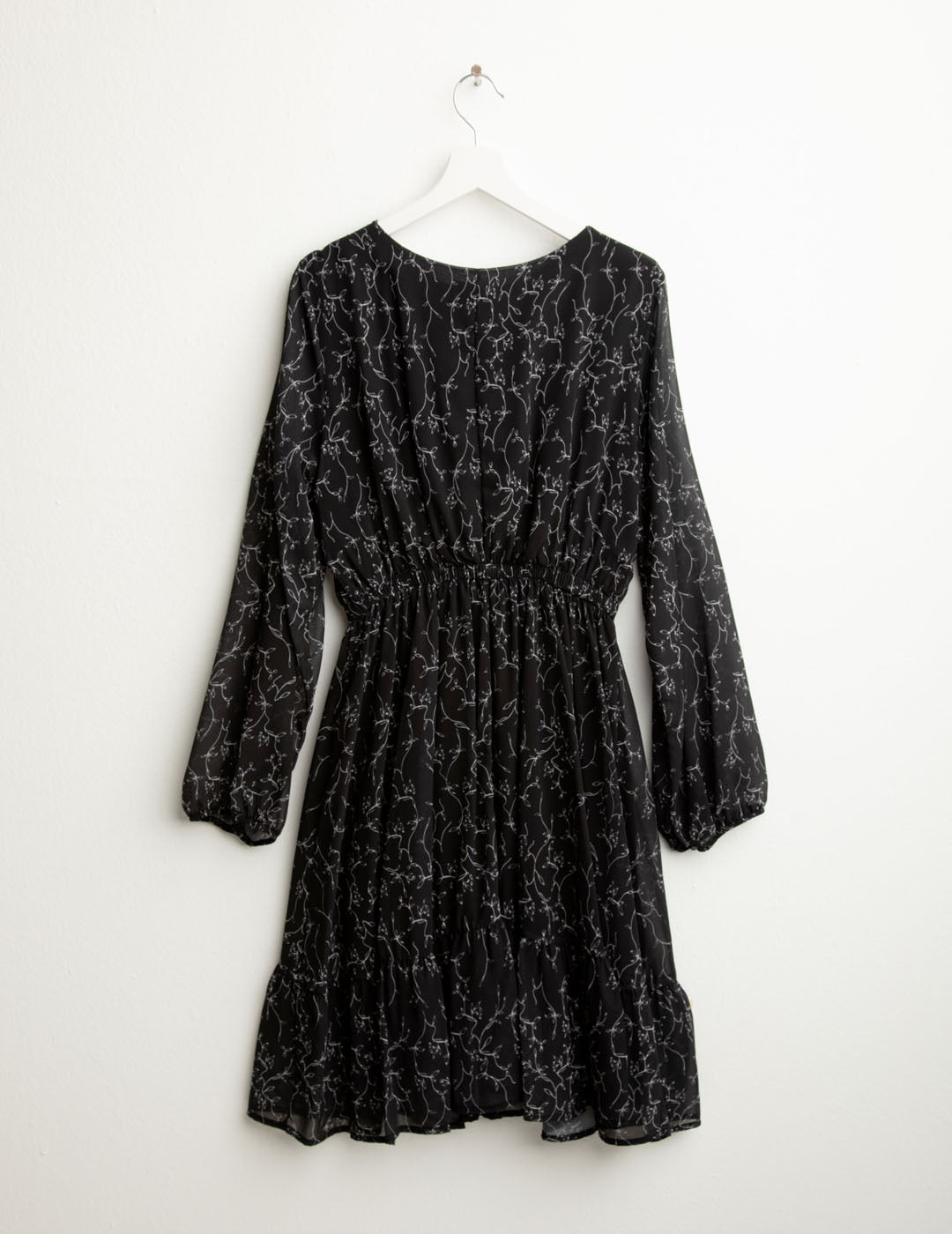 Abito in georgette stampata donna black fw25w04as cc-a0951 Abito in georgette stampata