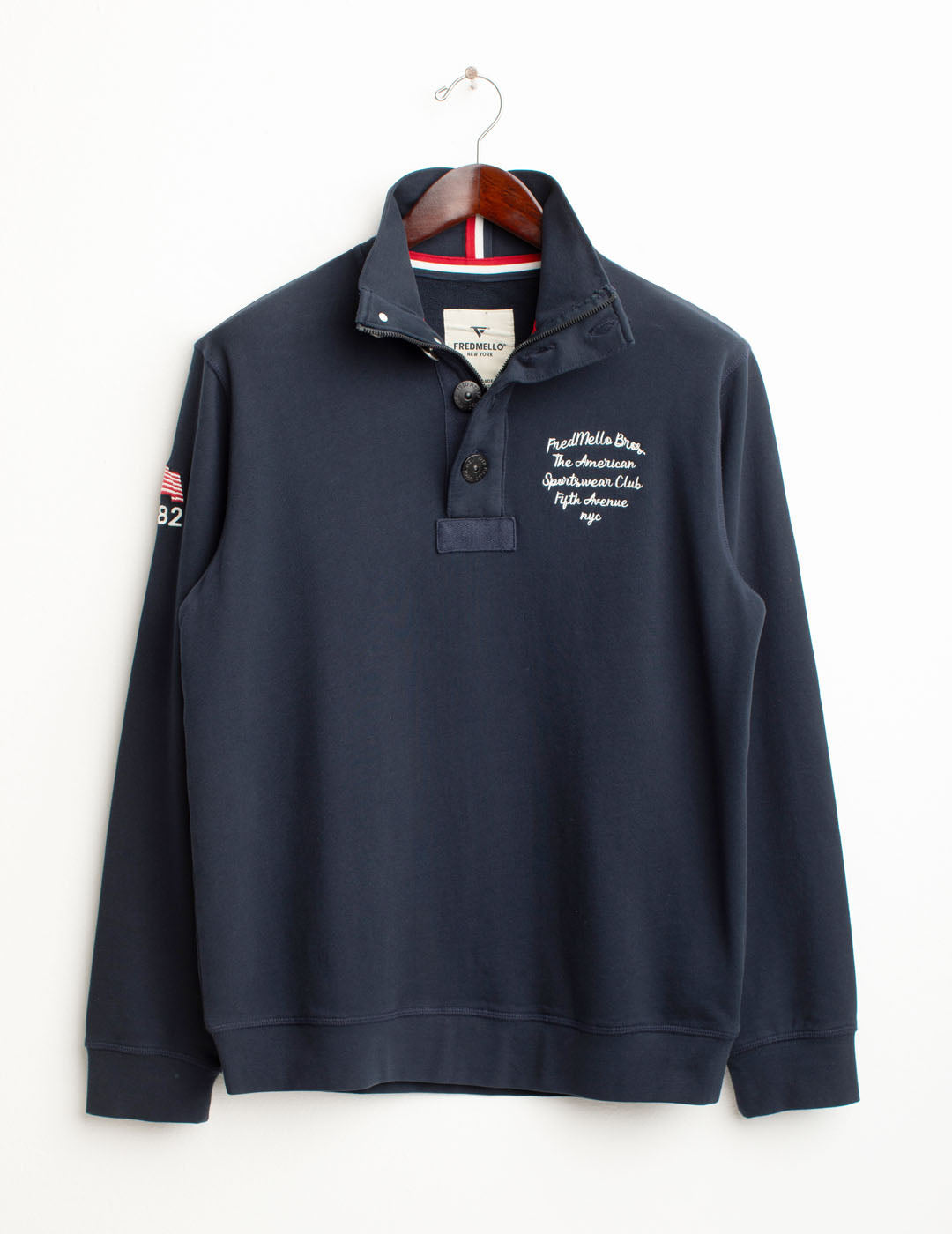 Felpa girocollo con dettagli destroyed uomo blue fm25w19fm cc-a0601 Felpa girocollo con dettagli destroyed