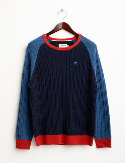 Maglia color block in lambswool