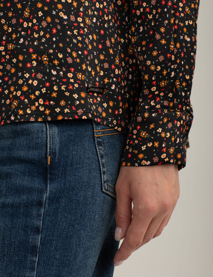 Camicia in raso stretch stampato