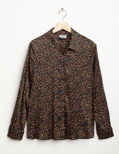 Camicia in raso stretch stampato