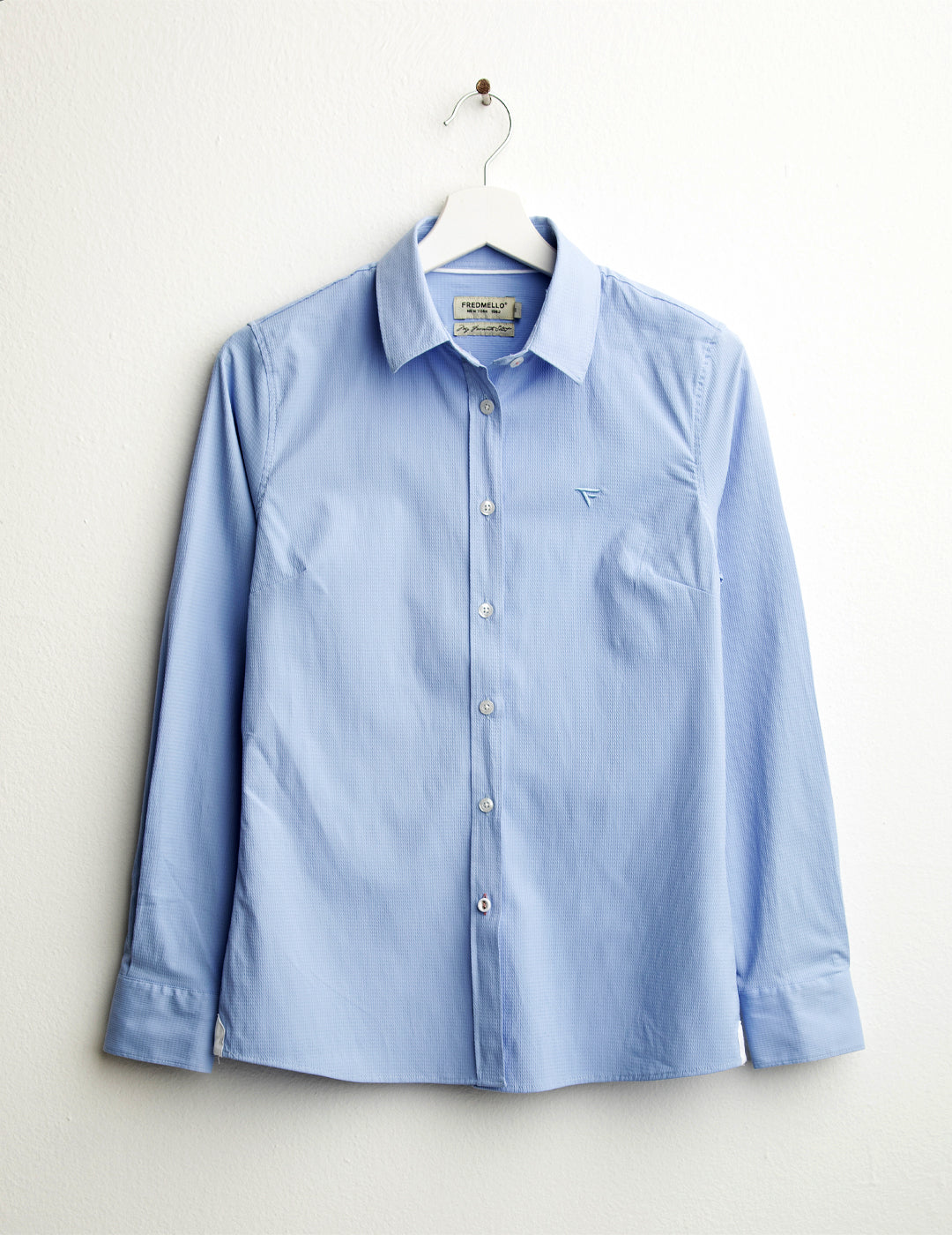 Slim fit stretch textured shirt woman light blue fw25w03cu cc-a1001 Slim fit stretch textured shirt