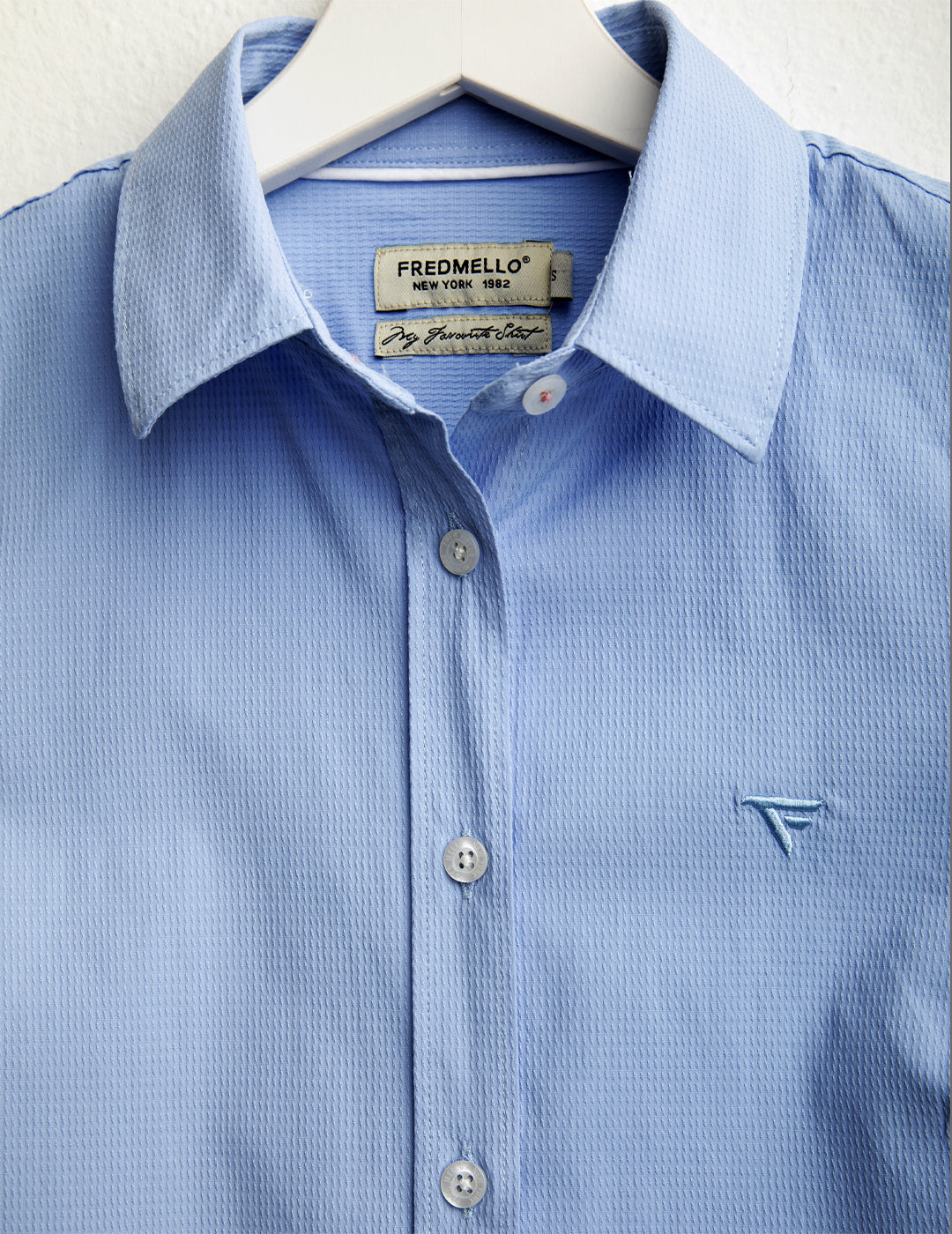 Slim fit stretch textured shirt woman light blue fw25w03cu cc-a1001 Slim fit stretch textured shirt