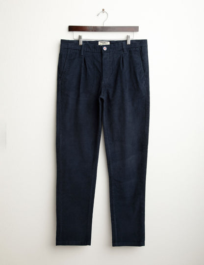 Corduroy chino trousers with front pleats