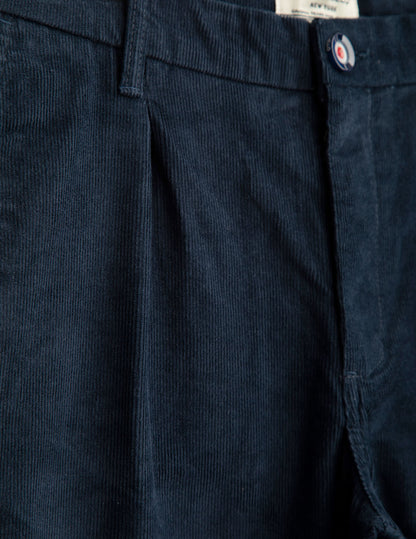 Corduroy chino trousers with front pleats