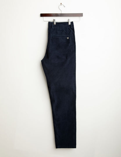 Corduroy chino trousers with front pleats