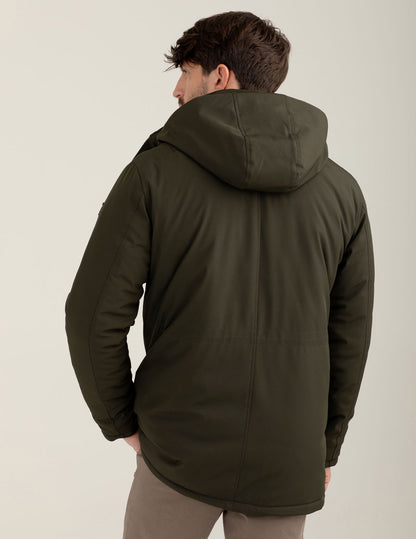 Soft-shell parka with detachable hood