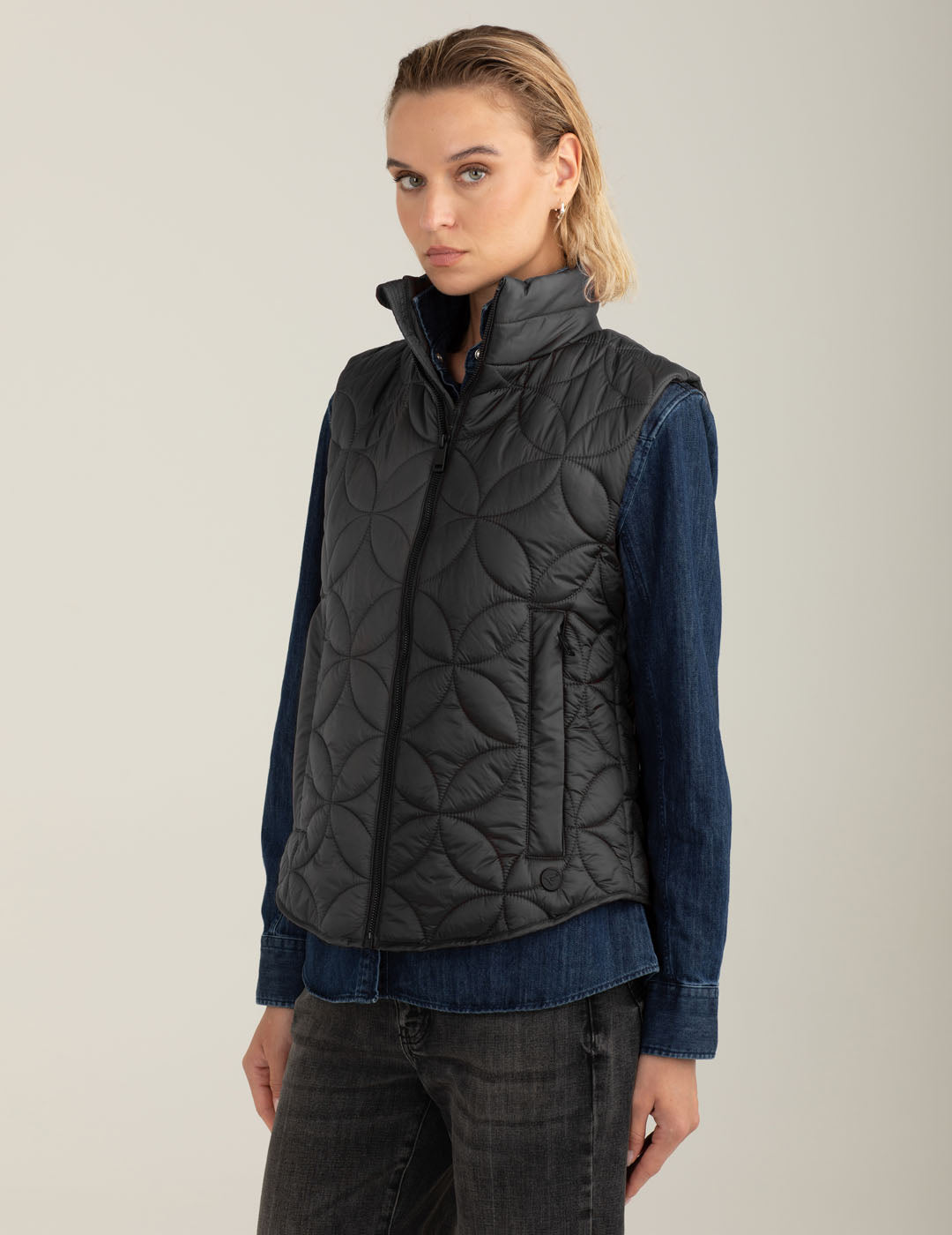 Piumino trapuntato smanicato donna black fw25w16ks cc-a0951 Piumino trapuntato smanicato