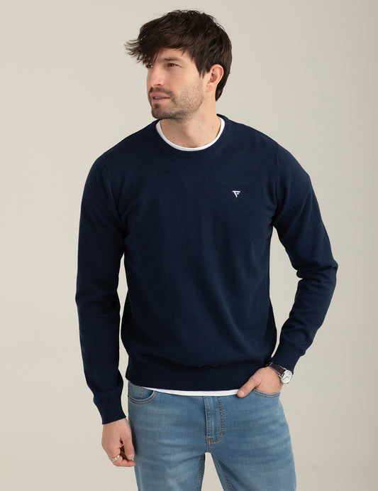 Maglia girocollo a maniche lunghe uomo blue fm26s01mg cc-a0601