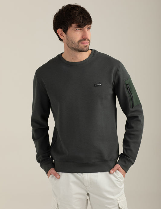 Interlock Crew Neck Sweatshirt man air force fm26s01fg cc-a0802