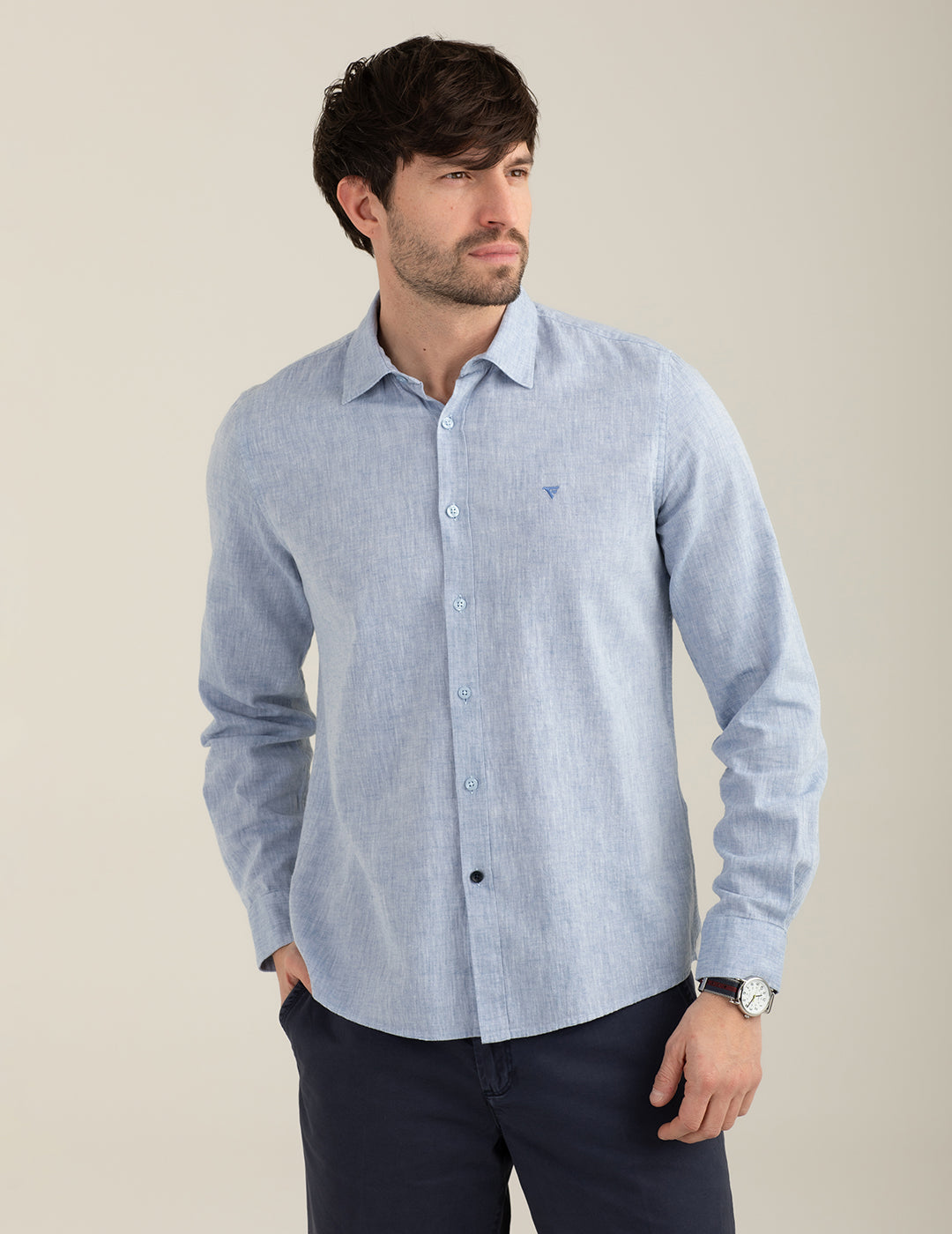 Camicia manica lunga uomo middle blue fm26s01cu cc-a1101 Camicia manica lunga