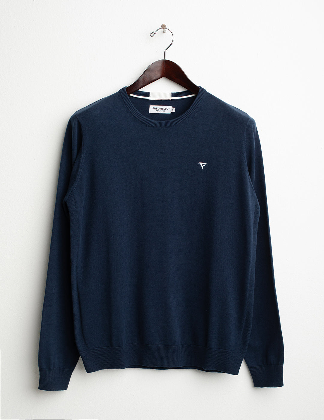 Maglia girocollo a maniche lunghe uomo blue fm26s01mg cc-a0601 Maglia girocollo a maniche lunghe