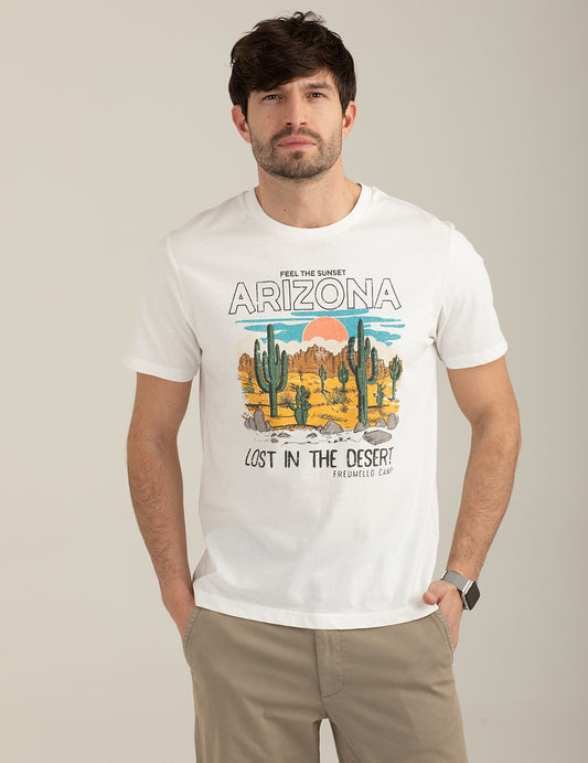 Crew Neck T-Shirt with Distressed Print man off white fm26s24tg cc-a0002