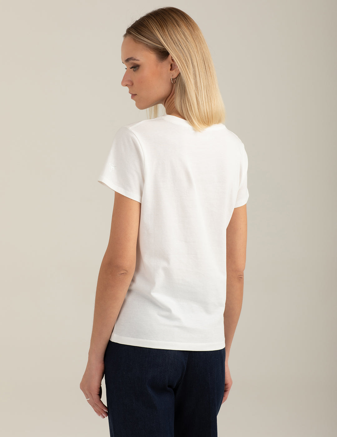 Crew Neck T-Shirt with Graphic and Embellishments woman off white fw26s07tg cc-a0002 Crew Neck T-Shirt with Graphic and Embellishments