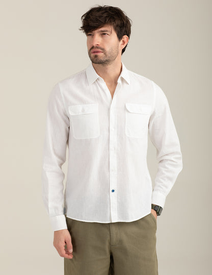 Camicia in popeline con tasche