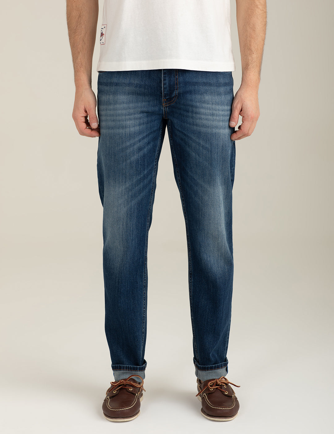 Pantalone in denim uomo middle blue fm26s25pd cc-a1101 Pantalone in denim