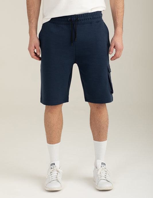 Bermuda in felpa interlock uomo blue fm26s02ef cc-a0601