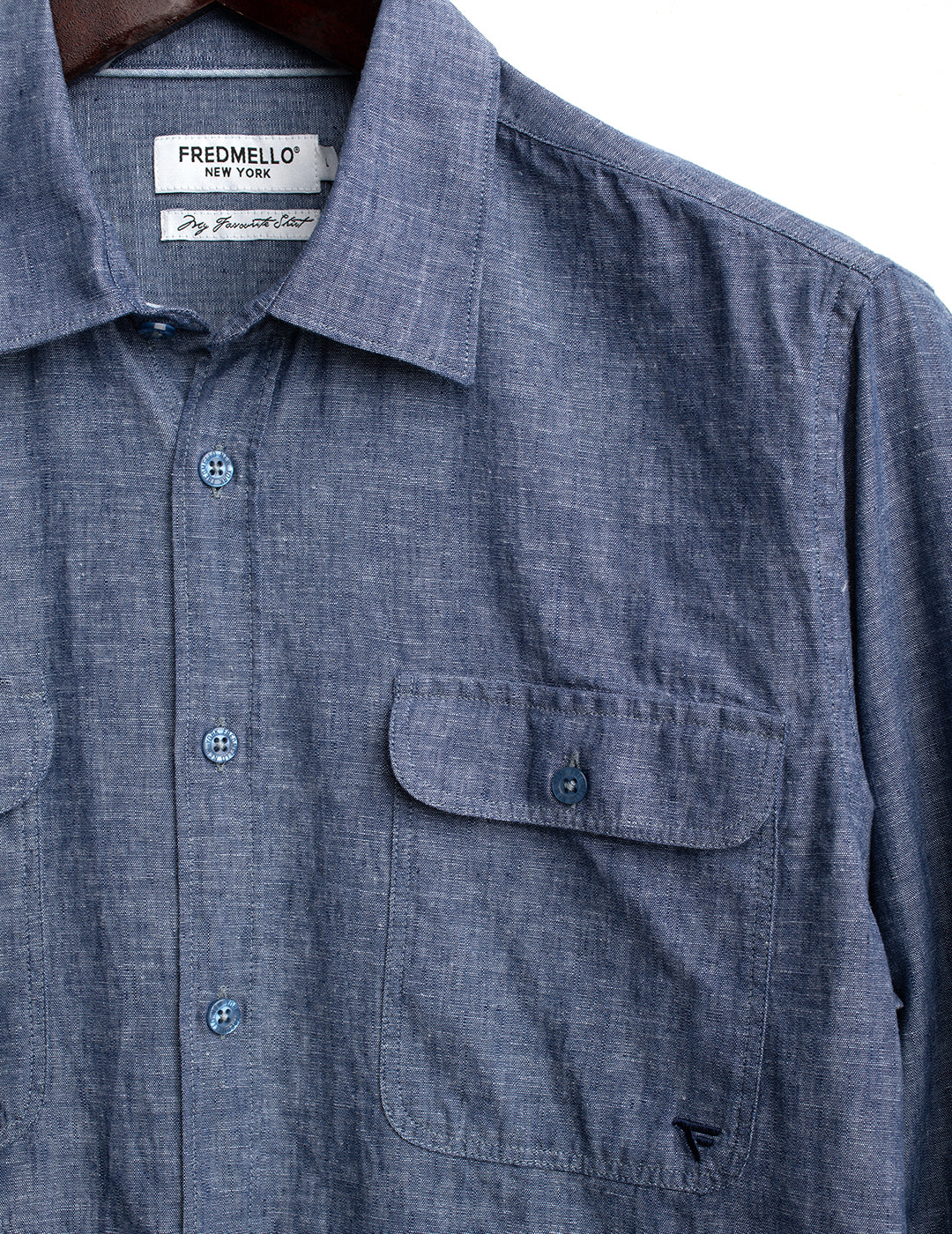 Camicia in popeline con tasche uomo blue fm26s02cu cc-a0601 Camicia in popeline con tasche