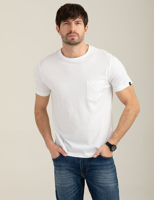 Crew Neck T-Shirt with Chest Pocket man white fm26s10tg cc-a0001
