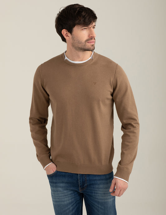 Maglia girocollo con dettagli a contrasto uomo kaki fm26s11mg cc-a0260