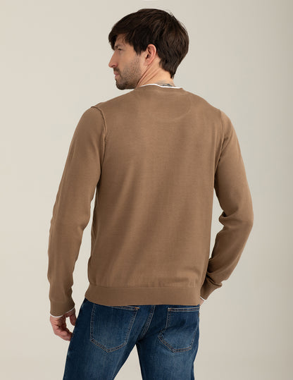 Maglia girocollo con dettagli a contrasto