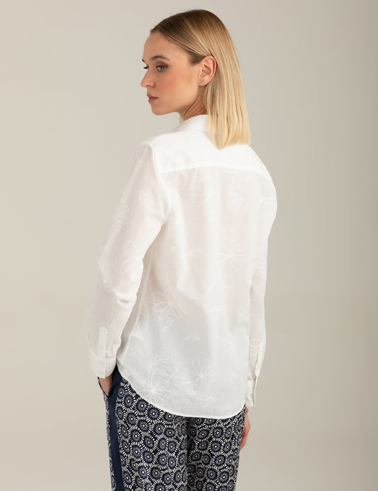 Camicia a manica lunga ricamata - back - 002