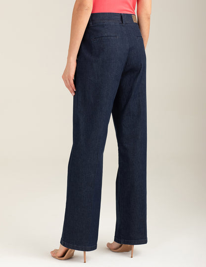 Stretch Denim Palazzo Trousers