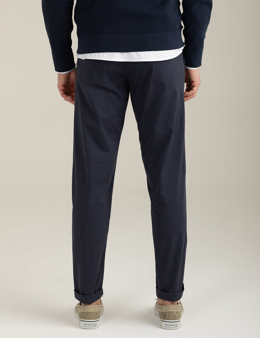 Pantalone chino in twill di satin stretch uomo blue fm26s12pu cc-a0601 Pantalone chino in twill di satin stretch