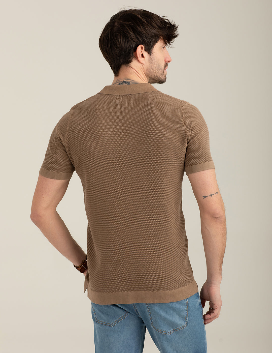 Piqué Knit Polo Shirt kaki Man FM26S04MA – Fredmello®