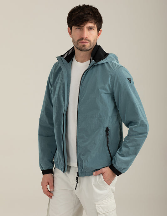 Giacca Windbreaker con cappuccio uomo aqua fm26s03ku cc-a0712
