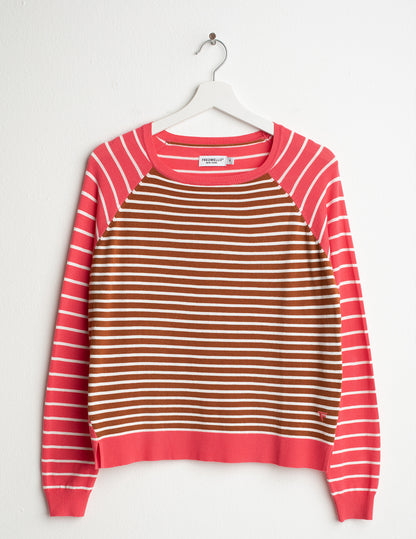 Maglia girocollo raglan a righe