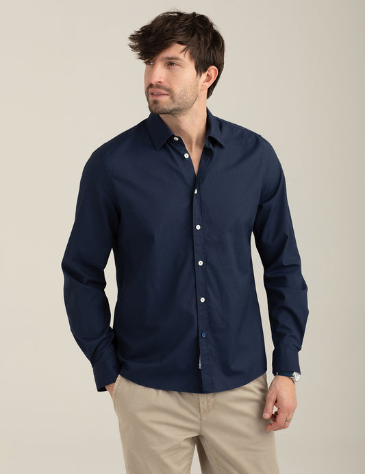 Camicia in jacquard stretch uomo blue fm26s04ct cc-a0601
