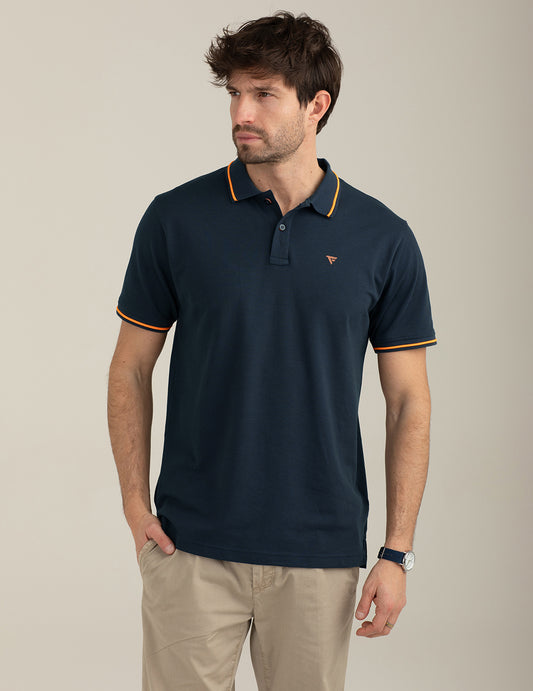 Polo a manica corta stretch uomo blue fm26s12qu cc-a0601