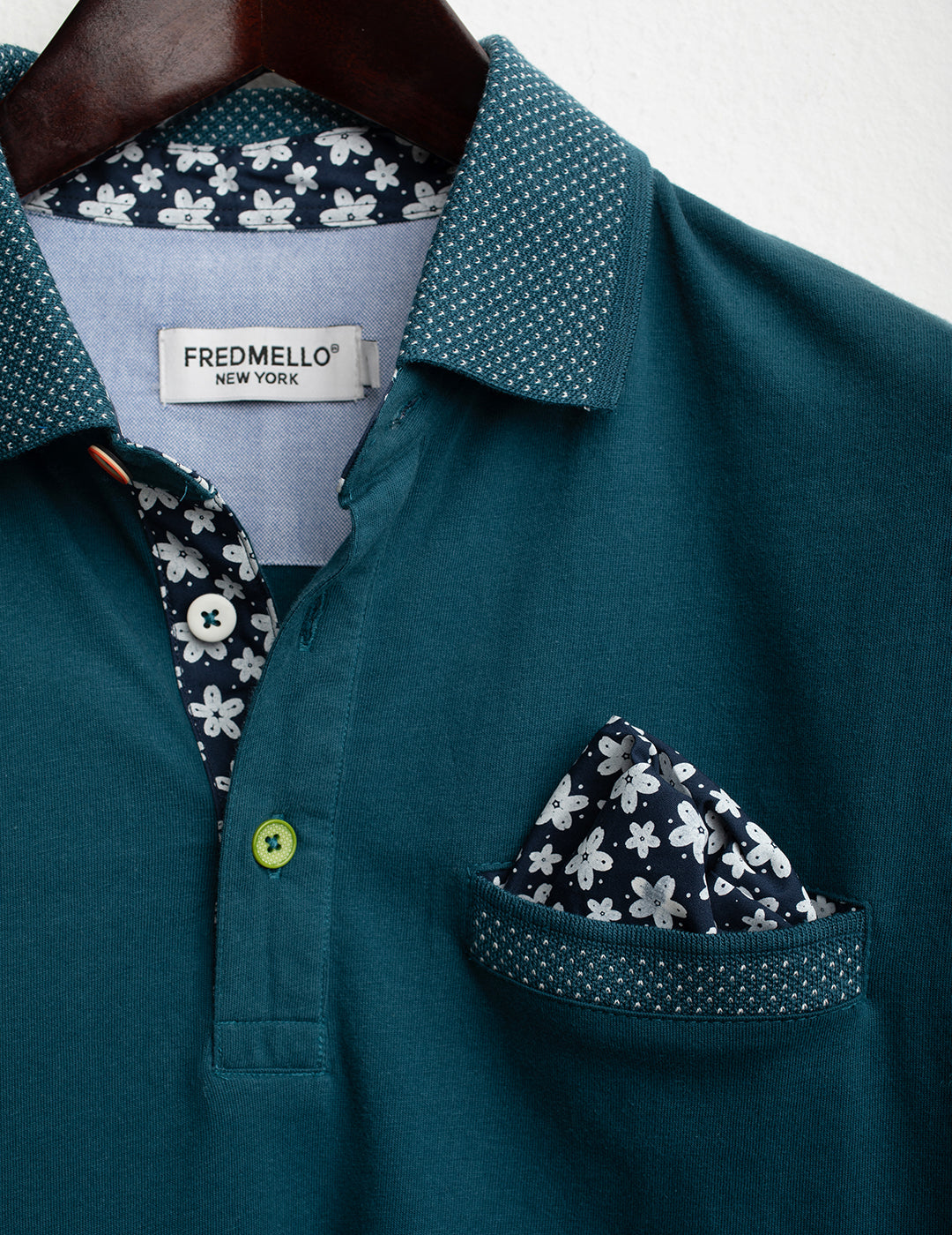 Short-Sleeve Polo with Jacquard Details man atlantic fm26s11qu cc-a0716 Short-Sleeve Polo with Jacquard Details