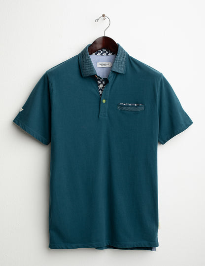 Short-Sleeve Polo with Jacquard Details