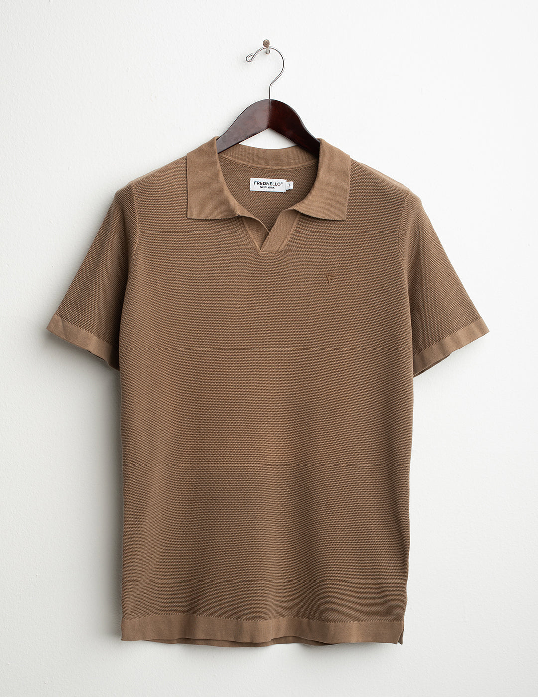 Piqué Knit Polo Shirt kaki Man FM26S04MA – Fredmello®
